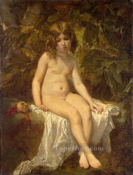 Thomas Couture Painting - The Little Bather figure painter Thomas Couture